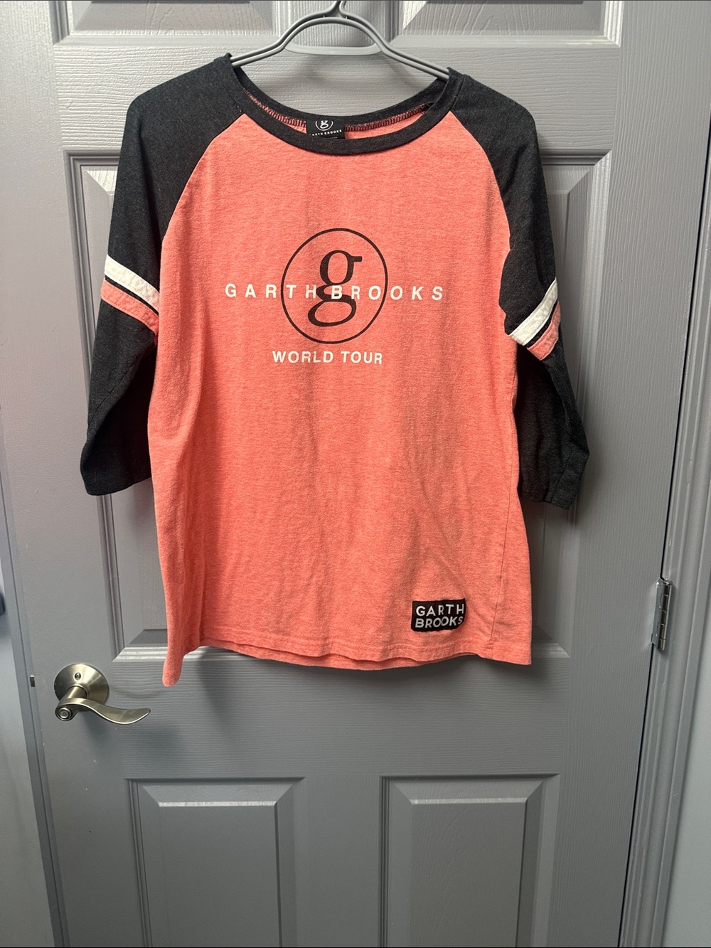 Garth Brooks Coral and Black Raglan Short-Sleeve Tee